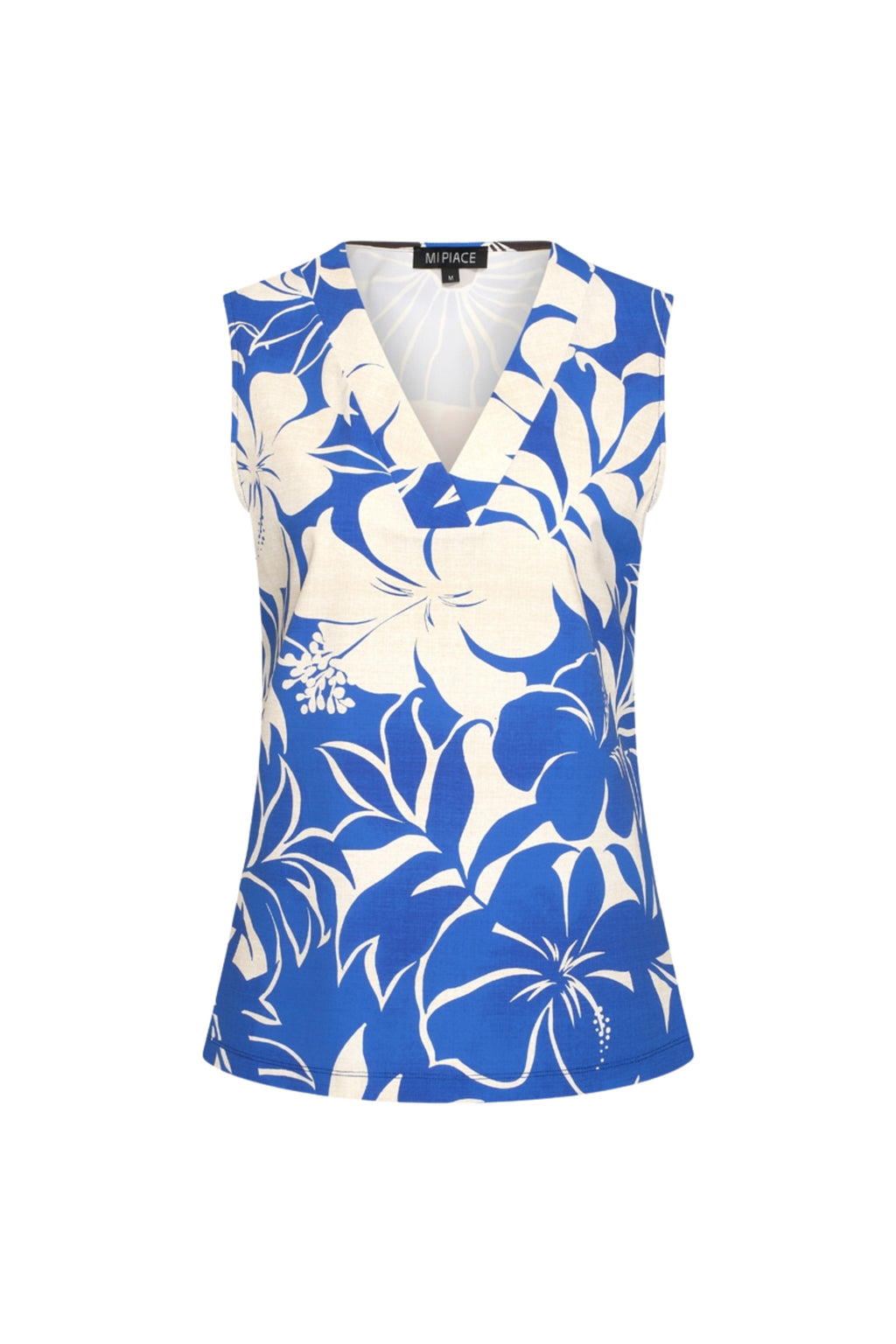 Travel Top Tropical Hibiscus Print Nautic Blue 202425