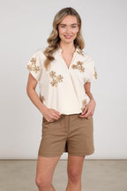 Top Daniek Embroidery Offwhite Fango NKS01125
