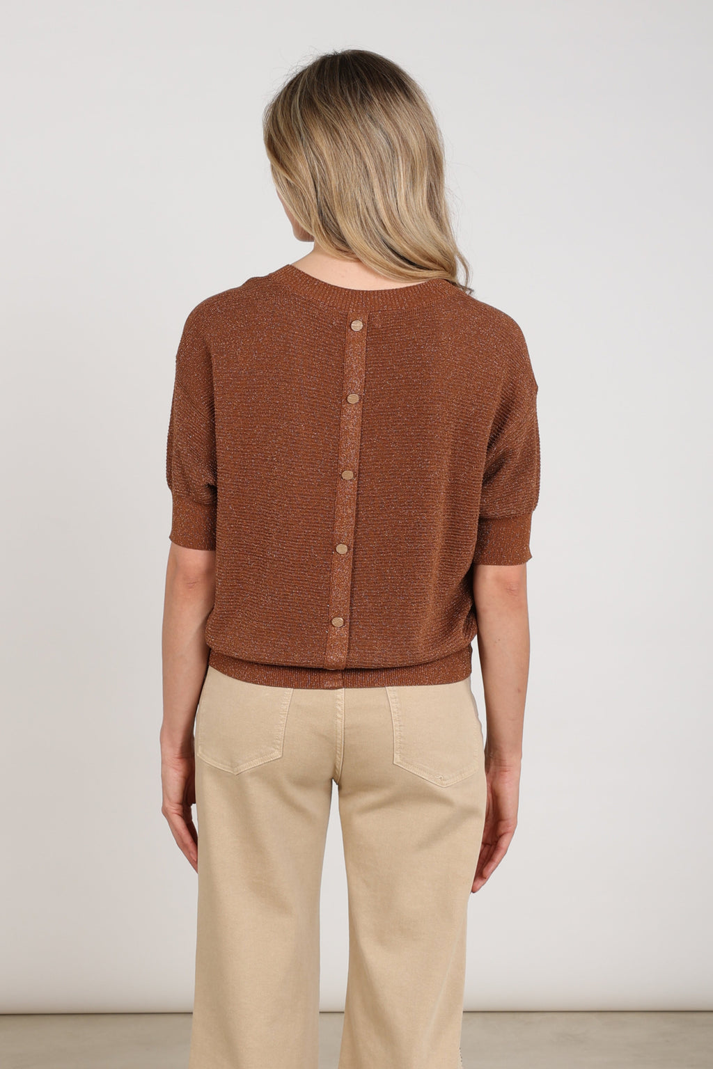 Top Kinty Lurex Espresso NKF01068