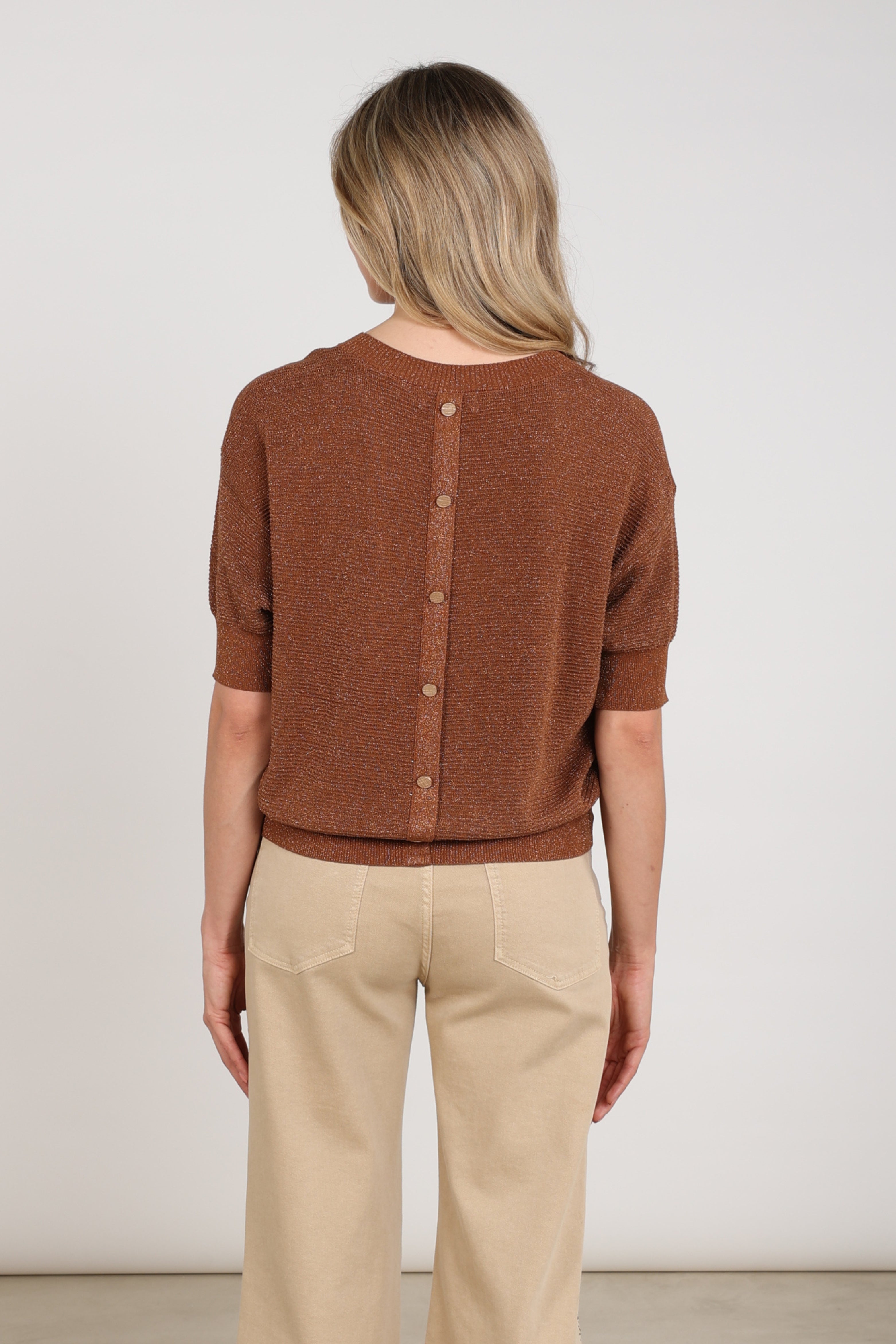 Top Kinty Lurex Espresso NKF01068