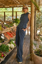 Top Trisia Chalk Stripes